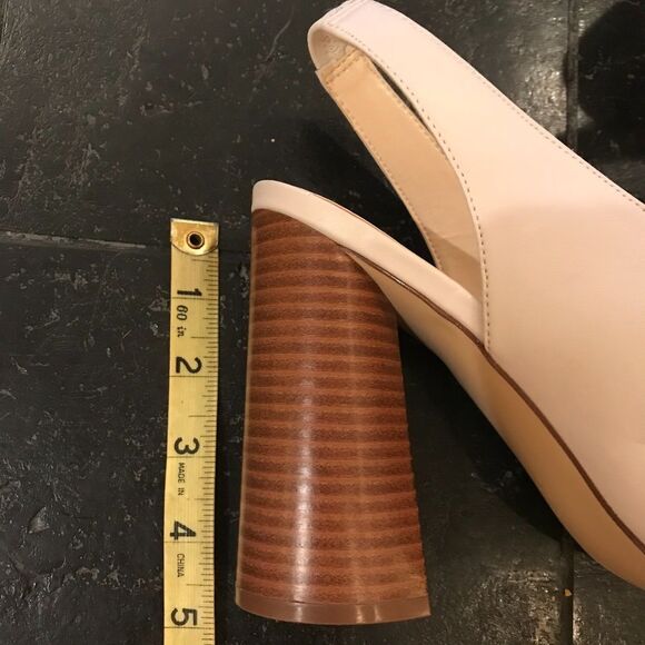 Nine West Cream Slingback Peep Toe Heels 9.5M - Picture 9 of 9